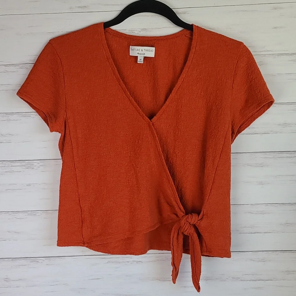 Madewell Texture & Thread Wrap-Tie Top - Picture 4 of 7